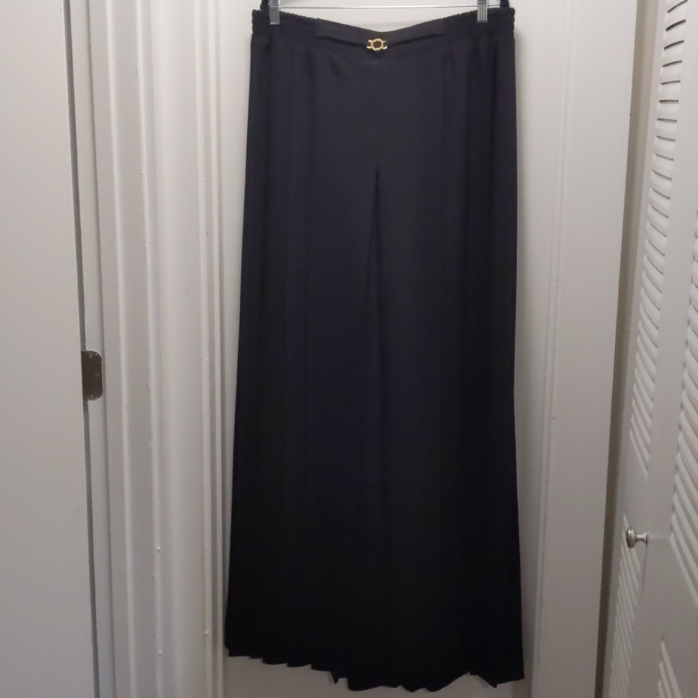 Vintage plus tall black pleated palazzo pants